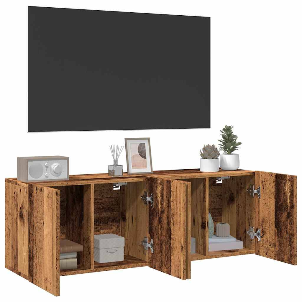 vidaXL TV-Wandschränke 2 Stk. Altholz-Optik 60x30x41 cm