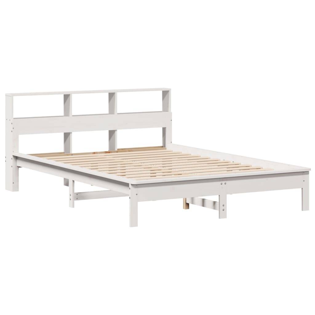 vidaXL Massivholzbett ohne Matratze Weiß 140x200 cm Kiefernholz