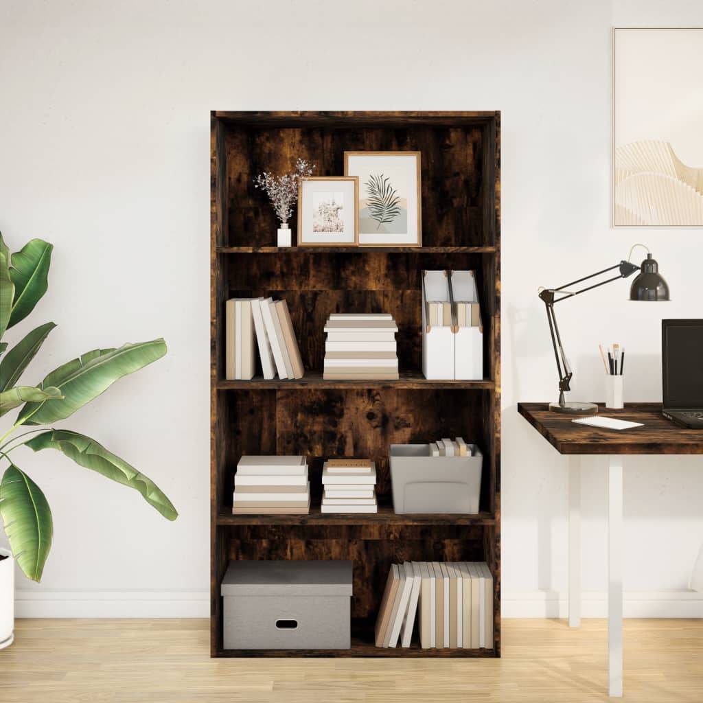 vidaXL Bücherregal Räuchereiche 80x30x152 cm Holzwerkstoff