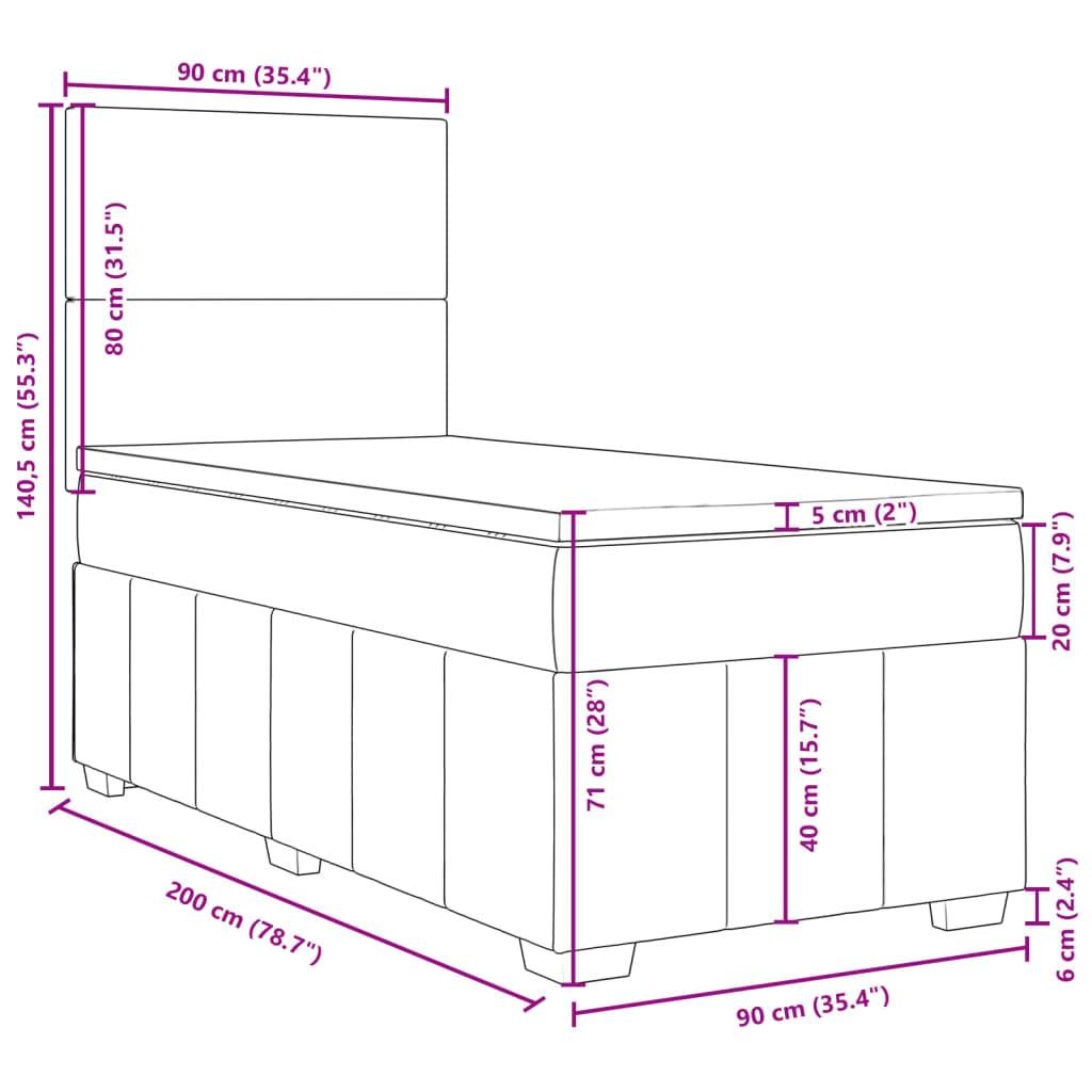 vidaXL Boxspringbett mit Matratze Blau 90x200 cm Stoff