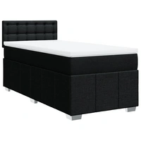 vidaXL Boxspringbett mit Matratze Schwarz 90x190 cm Stoff vidaXL Boxspringbett mit Matratze Schwarz 90x190 cm Stoff