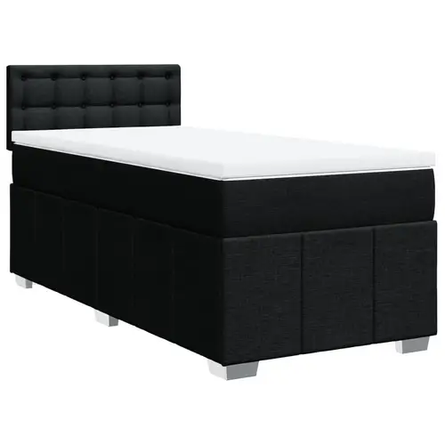 vidaXL Boxspringbett mit Matratze Schwarz 90x190 cm Stoff vidaXL Boxspringbett mit Matratze Schwarz 90x190 cm Stoff