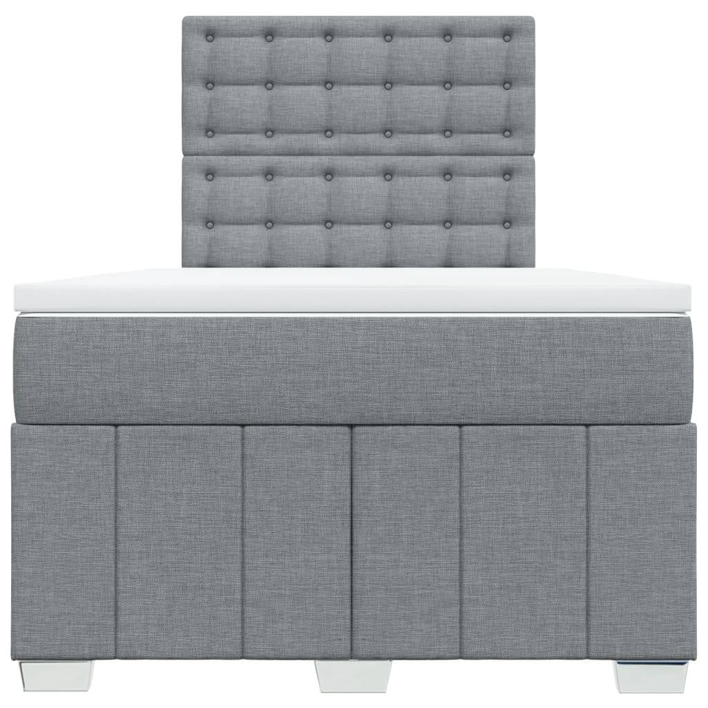 vidaXL Boxspringbett mit Matratze Hellgrau 120x190 cm Stoff