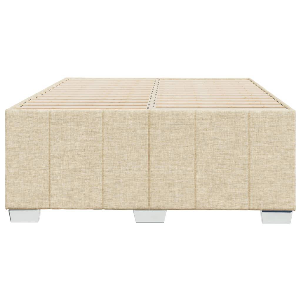 vidaXL Bettgestell ohne Matratze Creme 120x190 cm Stoff