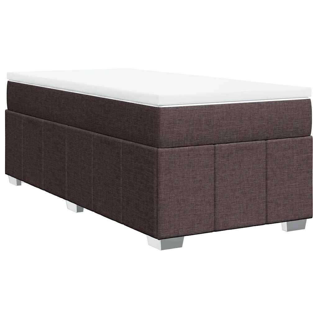 vidaXL Boxspringbett mit Matratze Dunkelbraun 100x200 cm Stoff