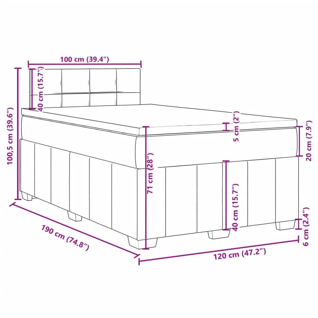 vidaXL Boxspringbett mit Matratze Schwarz 120x190 cm Stoff