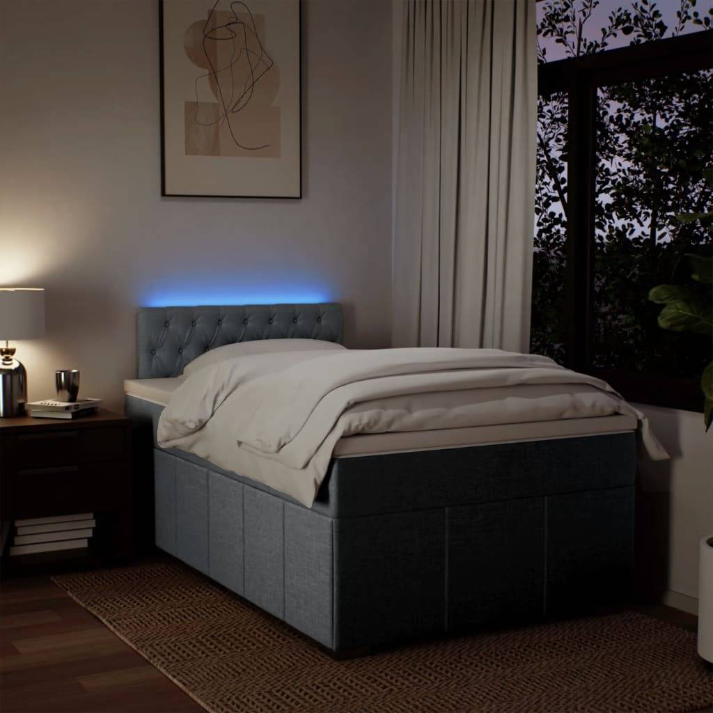 vidaXL Boxspringbett mit Matratze Hellgrau 120x190 cm Stoff