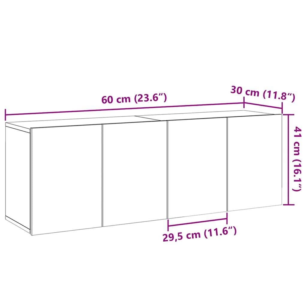 vidaXL TV-Wandschränke 2 Stk. Altholz-Optik 60x30x41 cm