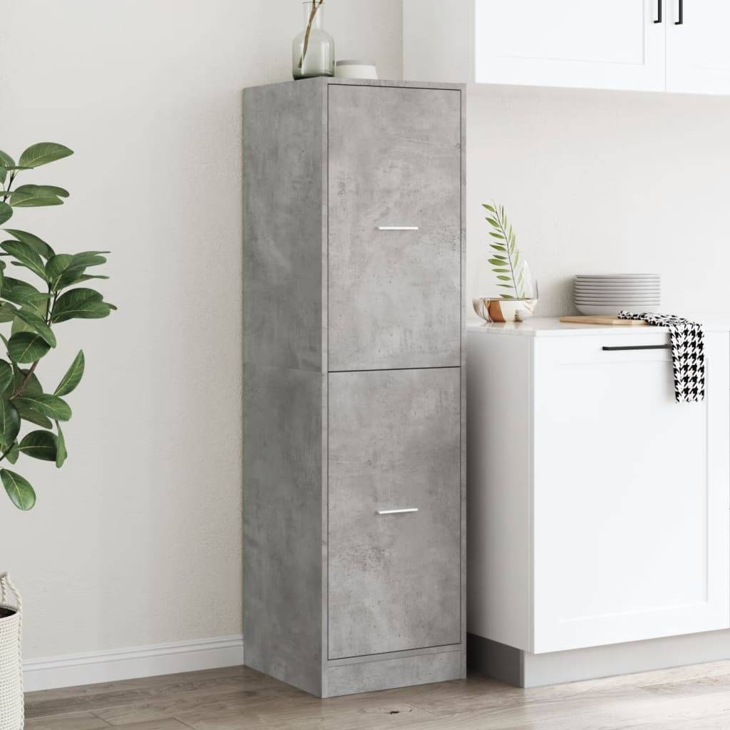 vidaXL Apothekerschrank Betongrau 40x41x144,5 cm Holzwerkstoff