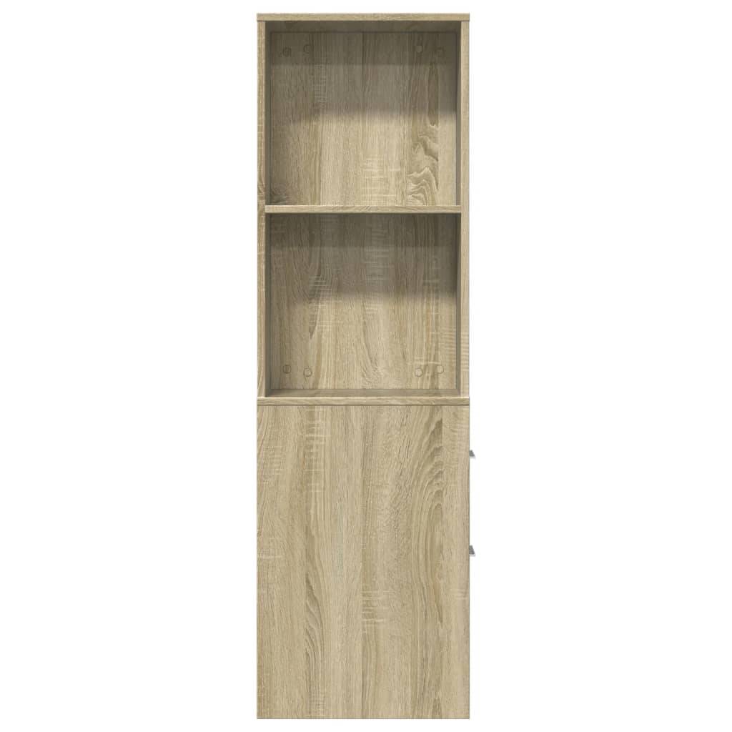 vidaXL Badschrank Schmal mit Rollen Sonoma-Eiche Holzwerkstoff