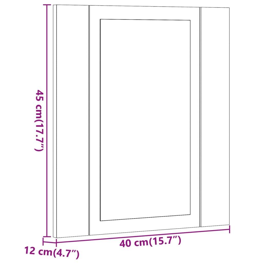 vidaXL LED-Spiegelschrank Artisan-Eiche 40x12x45 cm Holzwerkstoff