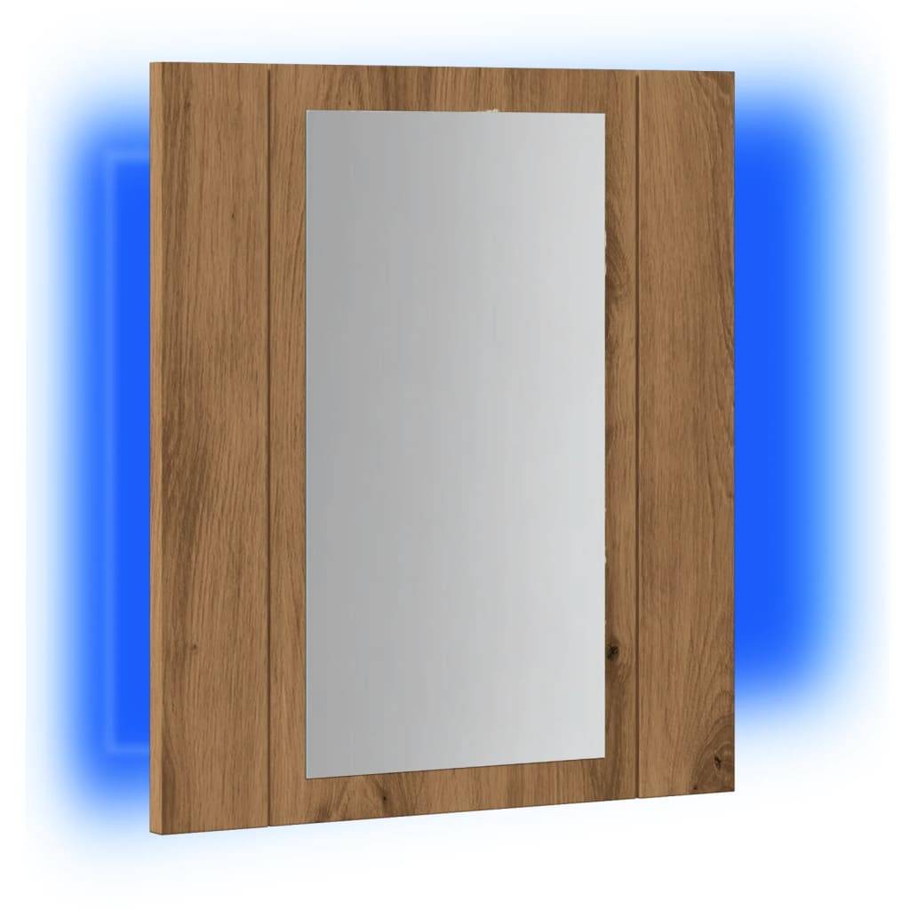 vidaXL LED-Spiegelschrank Artisan-Eiche 40x12x45 cm Holzwerkstoff