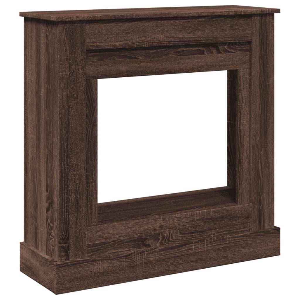 vidaXL Kaminumrandung Braun Eichen-Optik 90x30x90 cm Holzwerkstoff