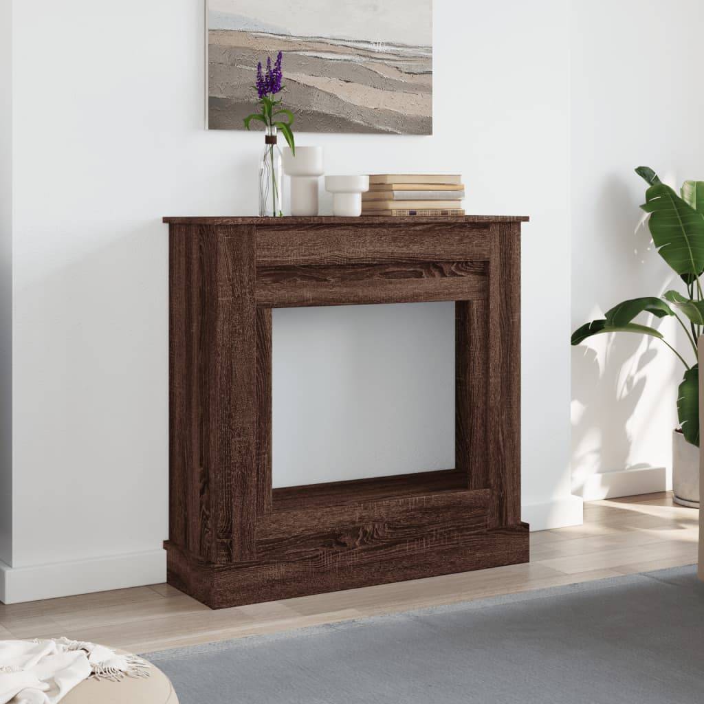vidaXL Kaminumrandung Braun Eichen-Optik 90x30x90 cm Holzwerkstoff