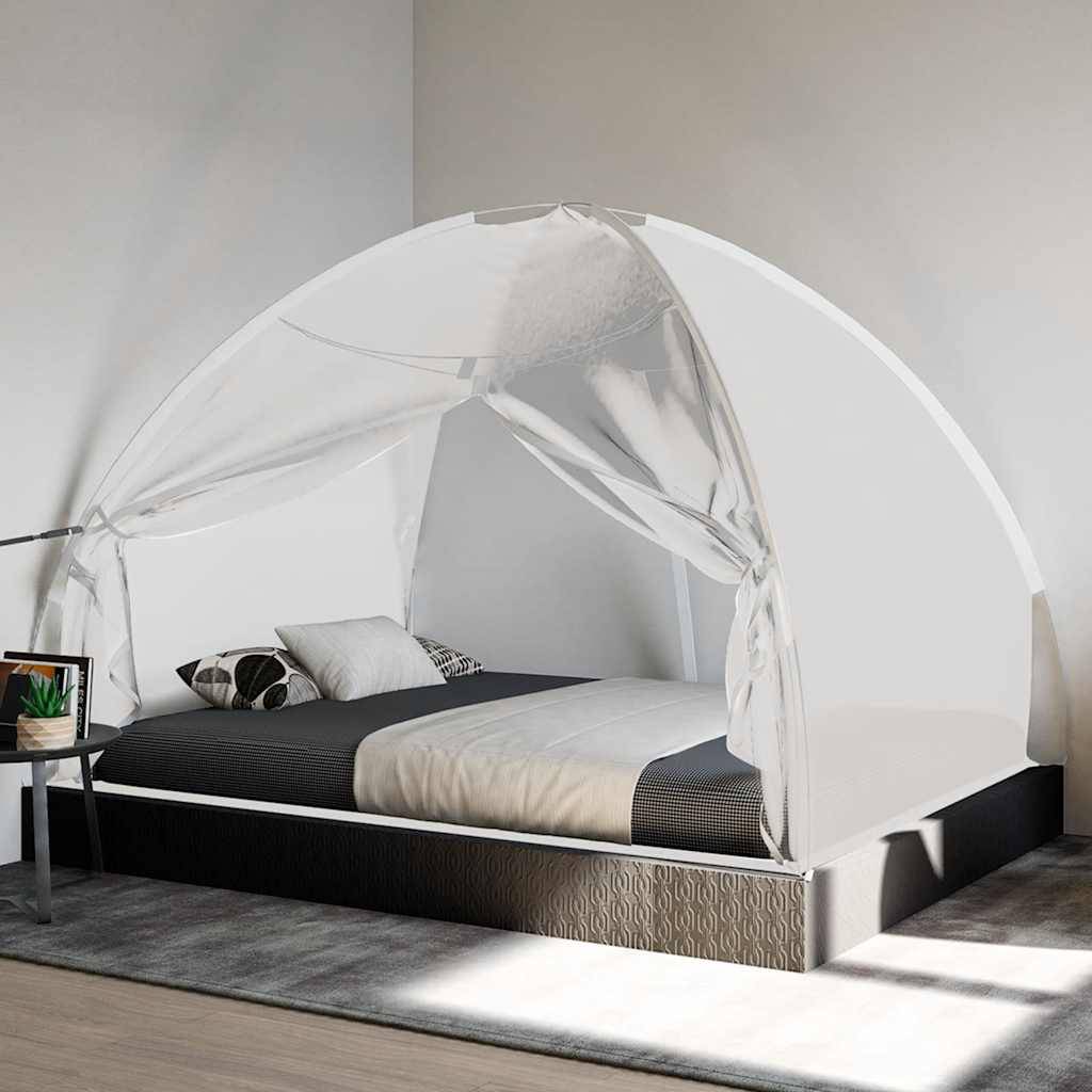vidaXL Moskito-Netzzelt Mongolisch 220 Mesh Weiß 200x150x140 cm