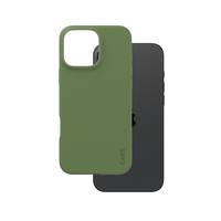 Zwei Smartphone-Hüllen, eine olivgrün vorne und eine dunkelgrau dahinter, auf weißem Hintergrund abgebildet.