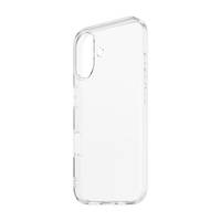 Transparente, klare Smartphone-Schutzhülle mit erhöhtem Kameraausschnitt, auf weißem Hintergrund abgebildet.