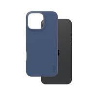 Zwei überlappende Smartphone-Hüllen, eine blaue vorne und eine dunkelgraue dahinter, auf weißem Hintergrund gezeigt.