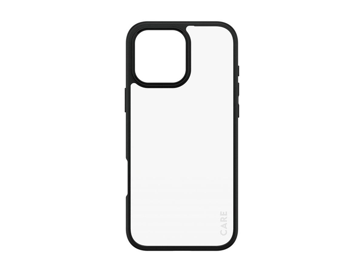 Schwarze Smartphone-Hülle mit großem quadratischem Kameraausschnitt und 