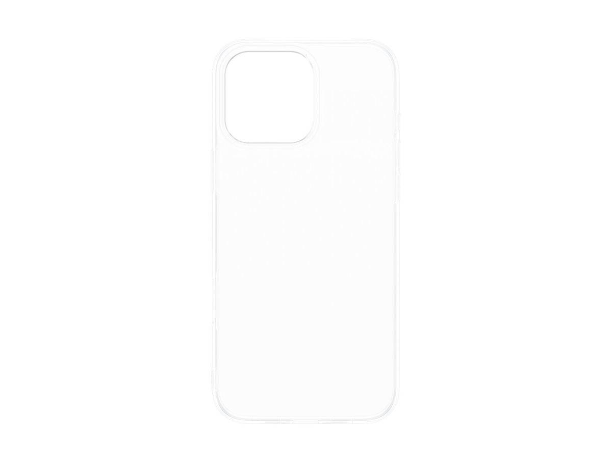 Weiße Smartphone-Schutzhülle von hinten gezeigt mit einem großen quadratischen Kameraausschnitt in der oberen linken Ecke.