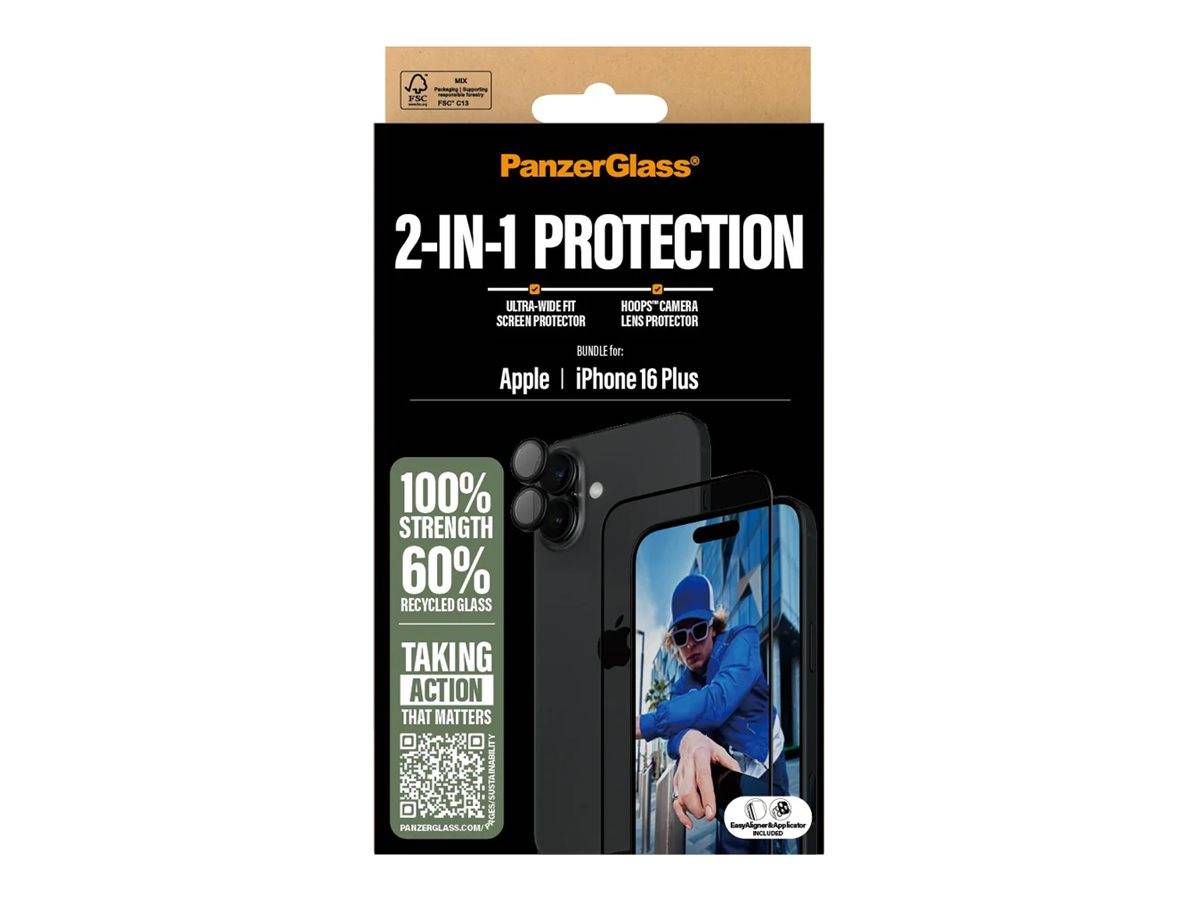 PanzerGlass - Bildschirmschutz für Handy - 2 in 1