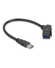 Delock USB 5 Gbps Typ-A Einbaubuchse 45° gewinkelt zu Stecker mit 30 cm Kabel 0,3 m