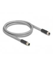 Delock M12 Kabel L-kodiert 5 Pin Stecker zu Buchse PUR schleppkettentauglich 1 m 1 m 5-polig