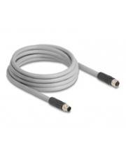 Delock M12 Kabel L-kodiert 5 Pin Stecker zu Buchse PUR schleppkettentauglich 3 m 3 m 5-polig