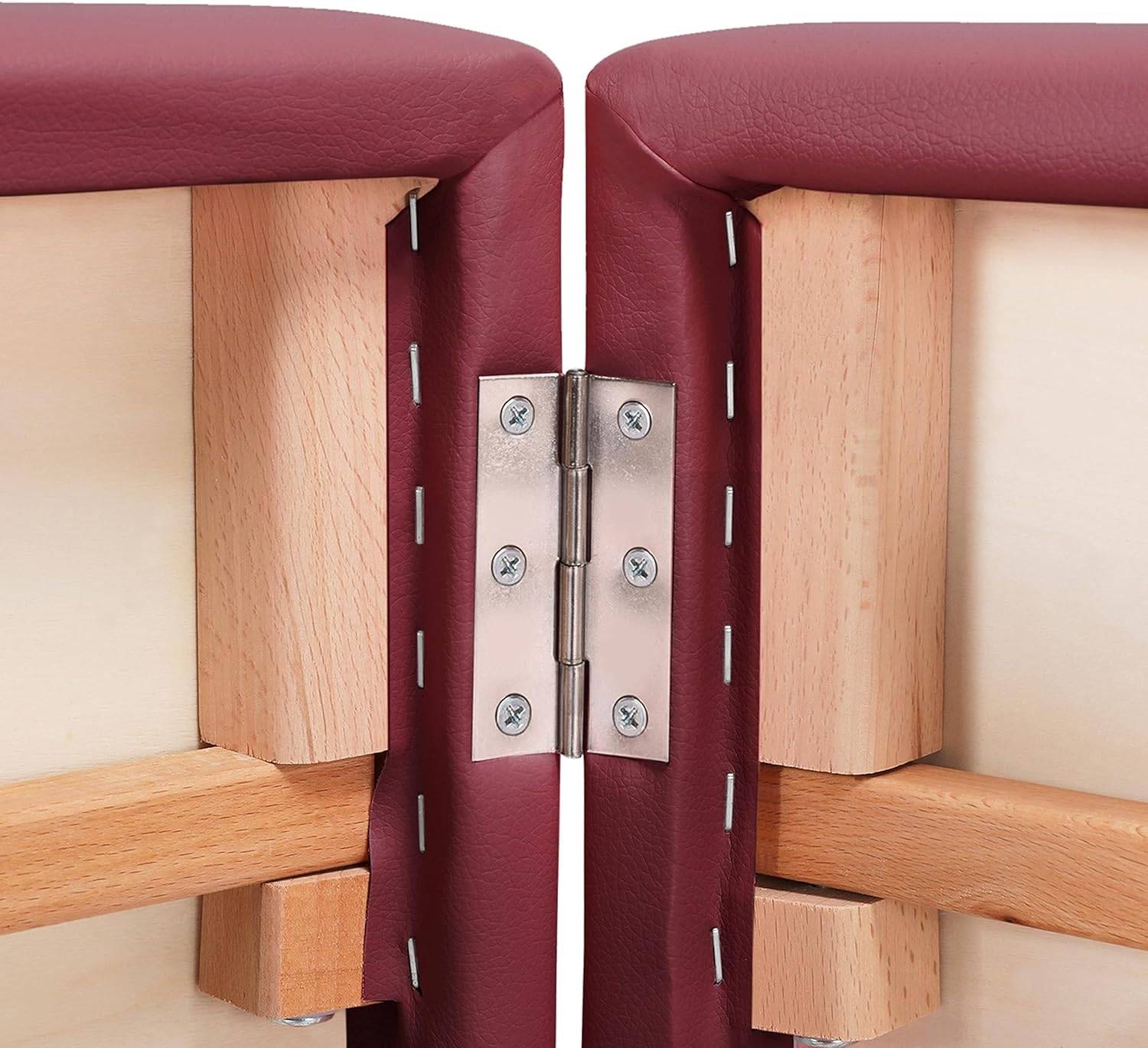 Massageliege Mobile Massagetisch 2 Zonen Tragebares Massagebett höhenverstellbar Holzfüßen inkl. Kopfstütze & Armlehnen 213 × 82 x 85,5 cm bis 25