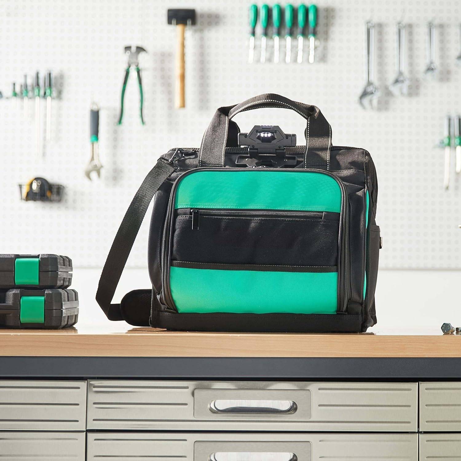 Mustbau beleuchtete Organizer-Werkzeugtasche für Bohrer, Bits, Schraubendreher