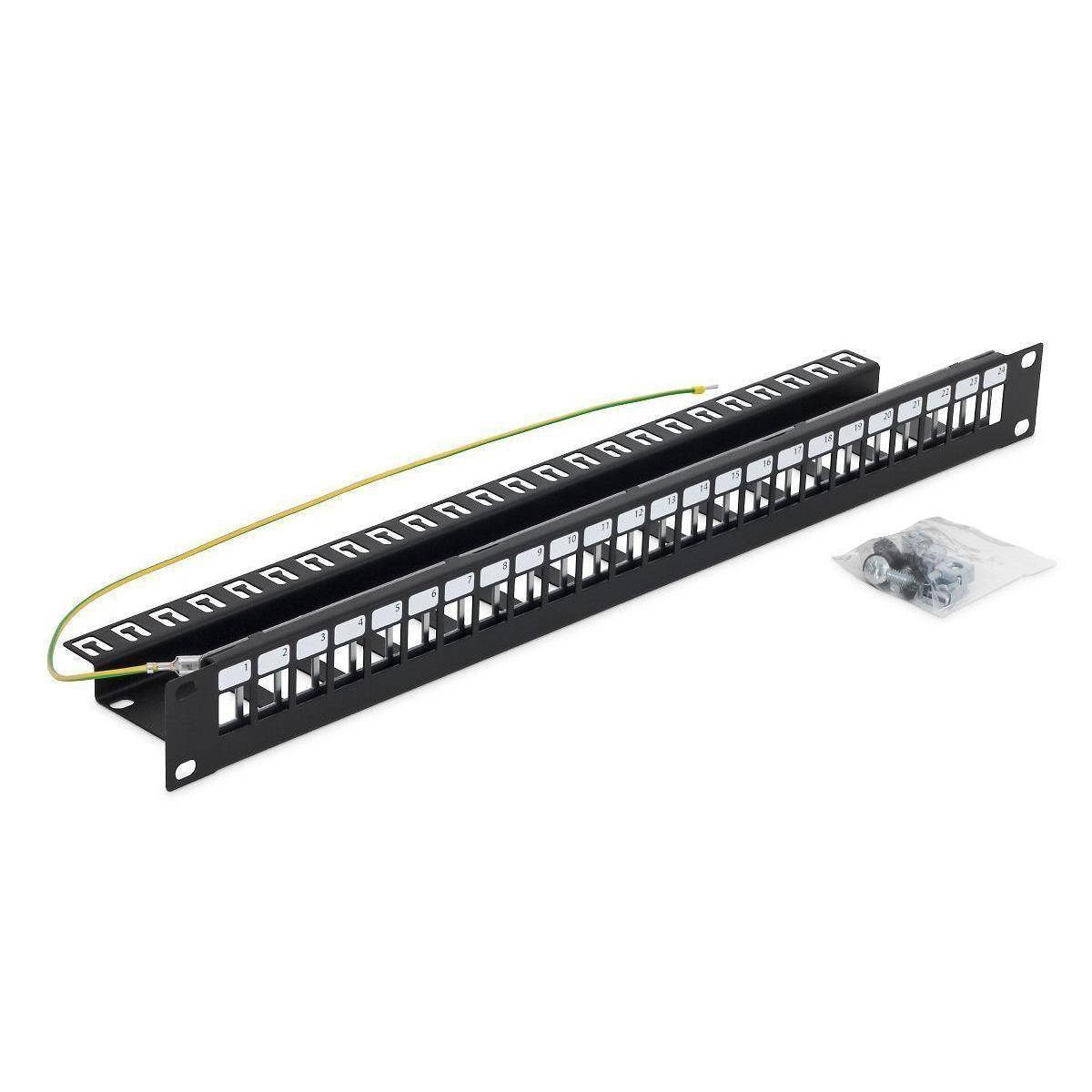 RAB-PP-X10-A1 - 19"1HE Patch Panel für max. 24St. Keystone, je 14,8x17,5mm, schwarz