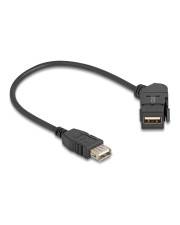 Delock USB 2.0 Typ-A Einbaubuchse 45° gewinkelt zu Buchse mit 30 cm Kabel 0,3 m