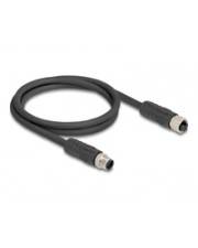 Delock M12 Kabel L-kodiert 4 Pin Stecker zu Buchse PUR schleppkettentauglich 3 m 3 m 4-polig