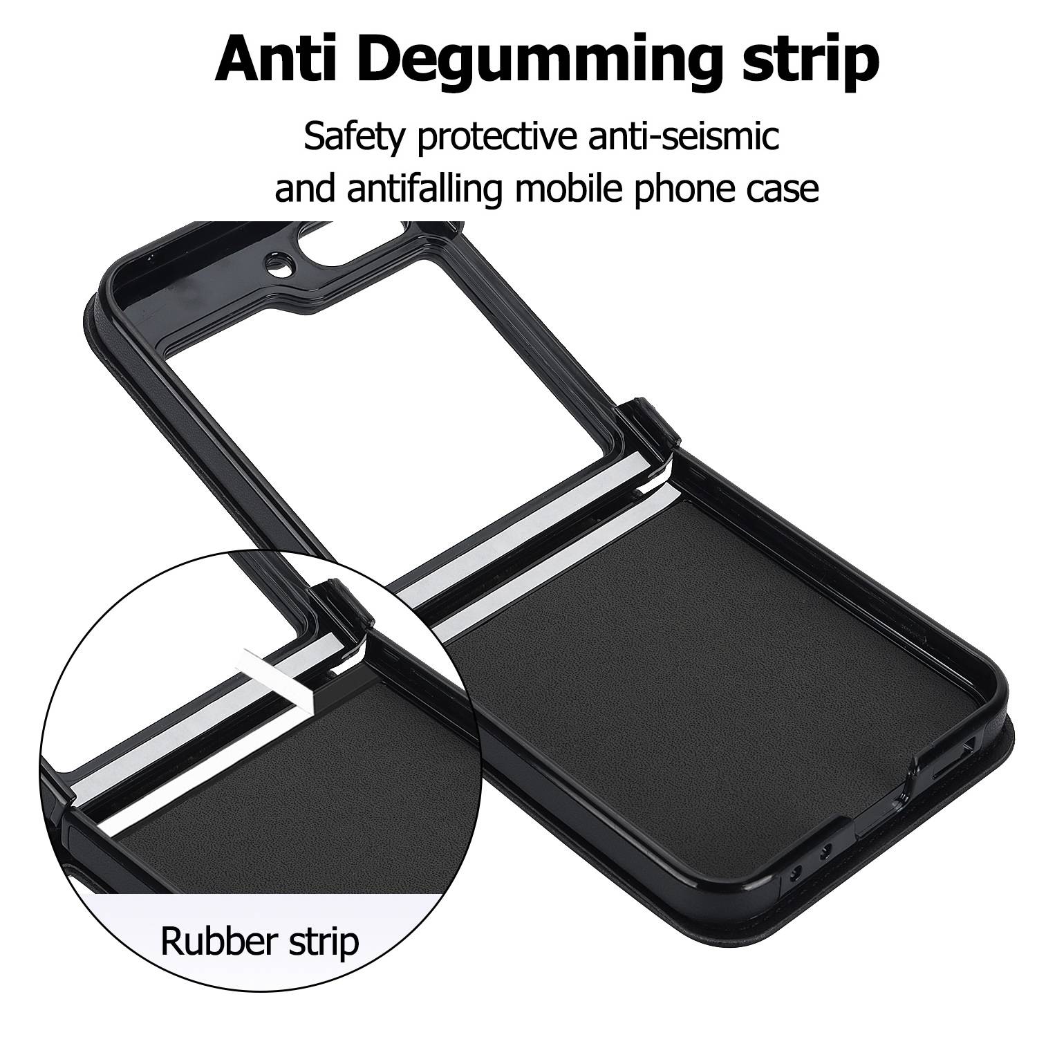 Für Samsung Galaxy Z Flip7 Design Schutz Hülle Rhombus-Textur mit Schlüsselbänder Schwarz