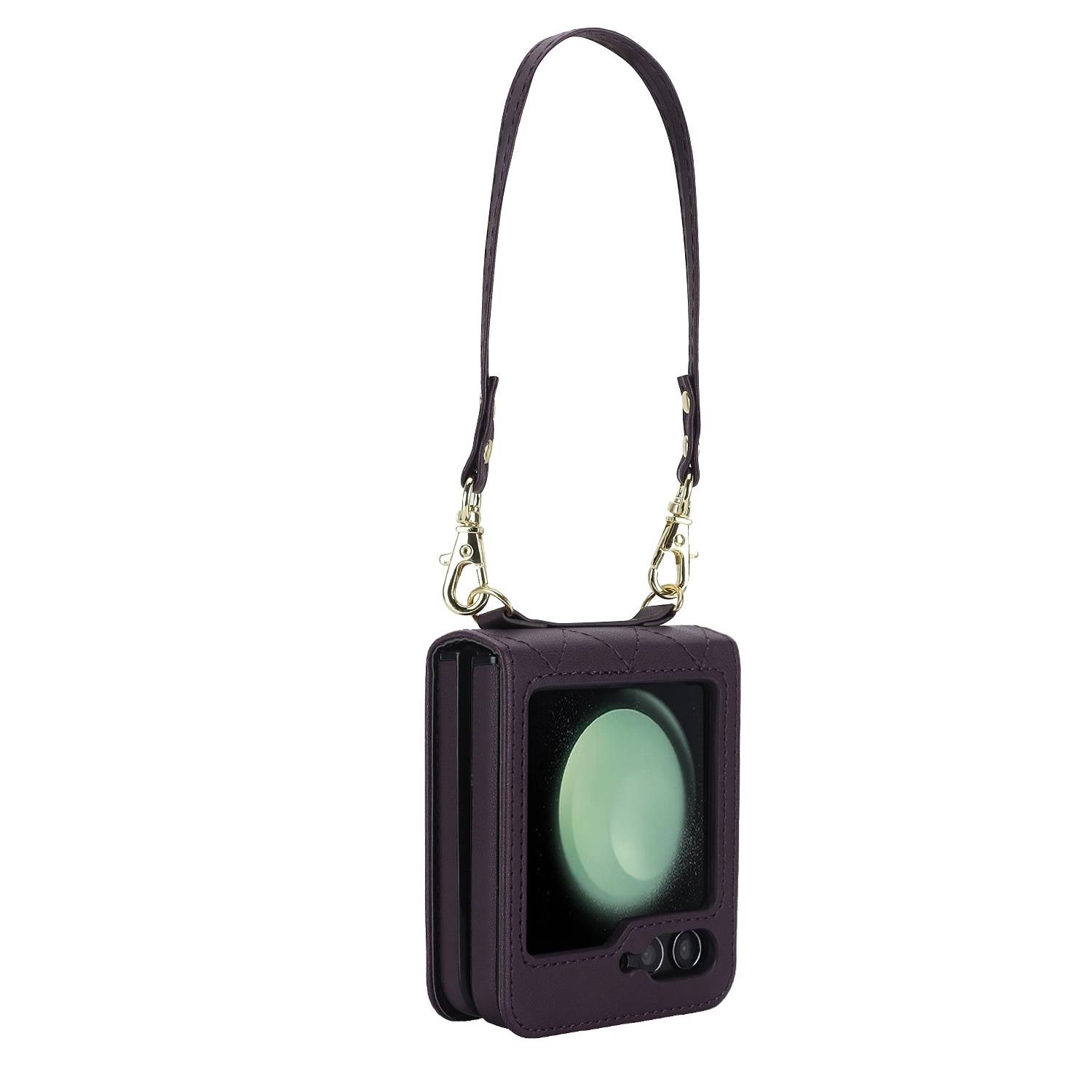 Für Samsung Galaxy Z Flip6 Design Schutz Hülle Rhombus-Textur Schwarz