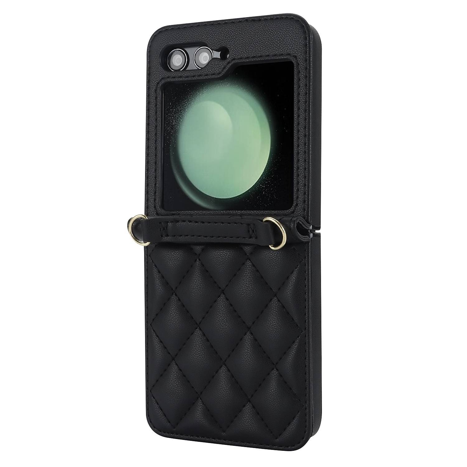 Für Samsung Galaxy Z Flip6 Design Schutz Hülle Rhombus-Textur Schwarz