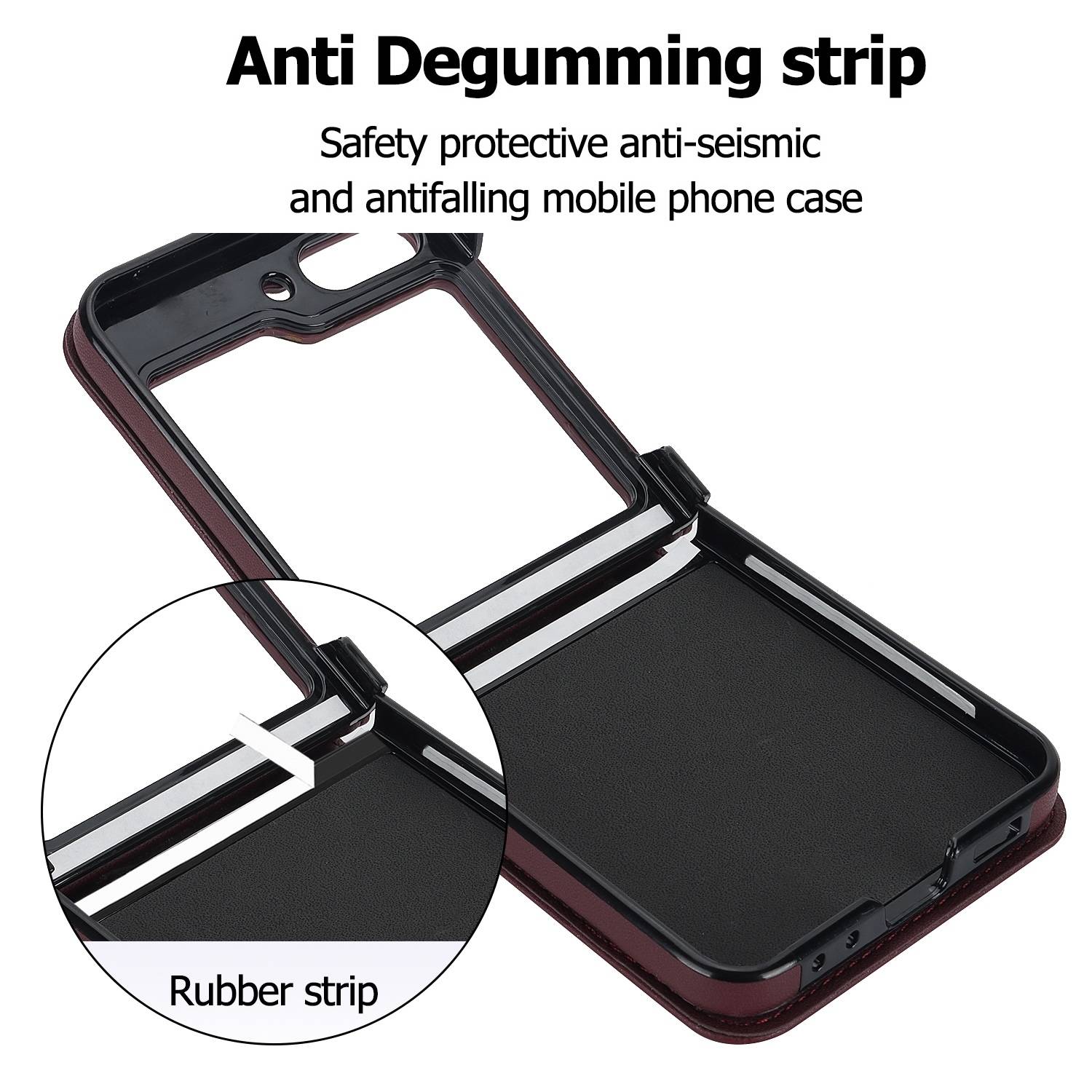 Für Samsung Galaxy Z Flip6 Design Schutz Hülle Rhombus-Textur Weinrot