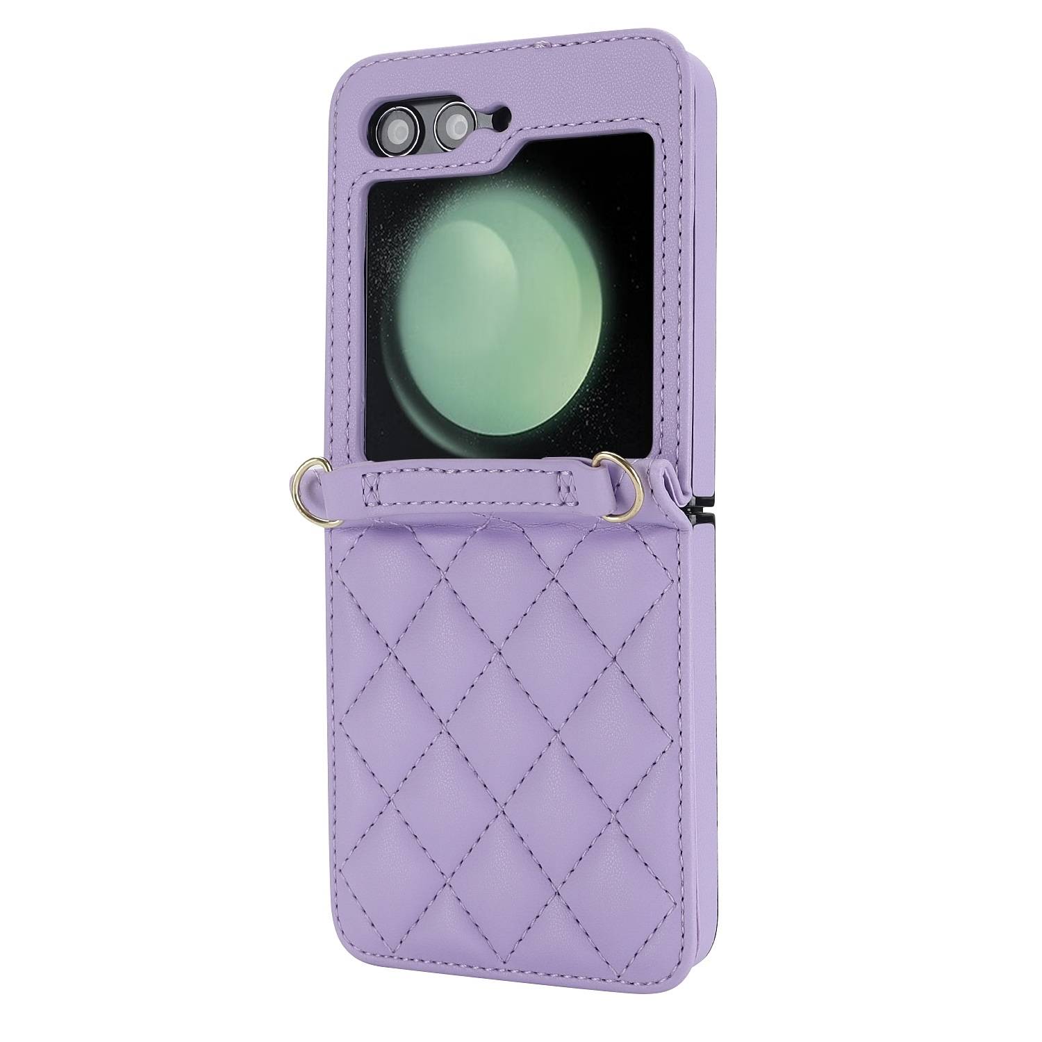 Für Samsung Galaxy Z Flip6 Design Schutz Hülle Rhombus-Textur Lila