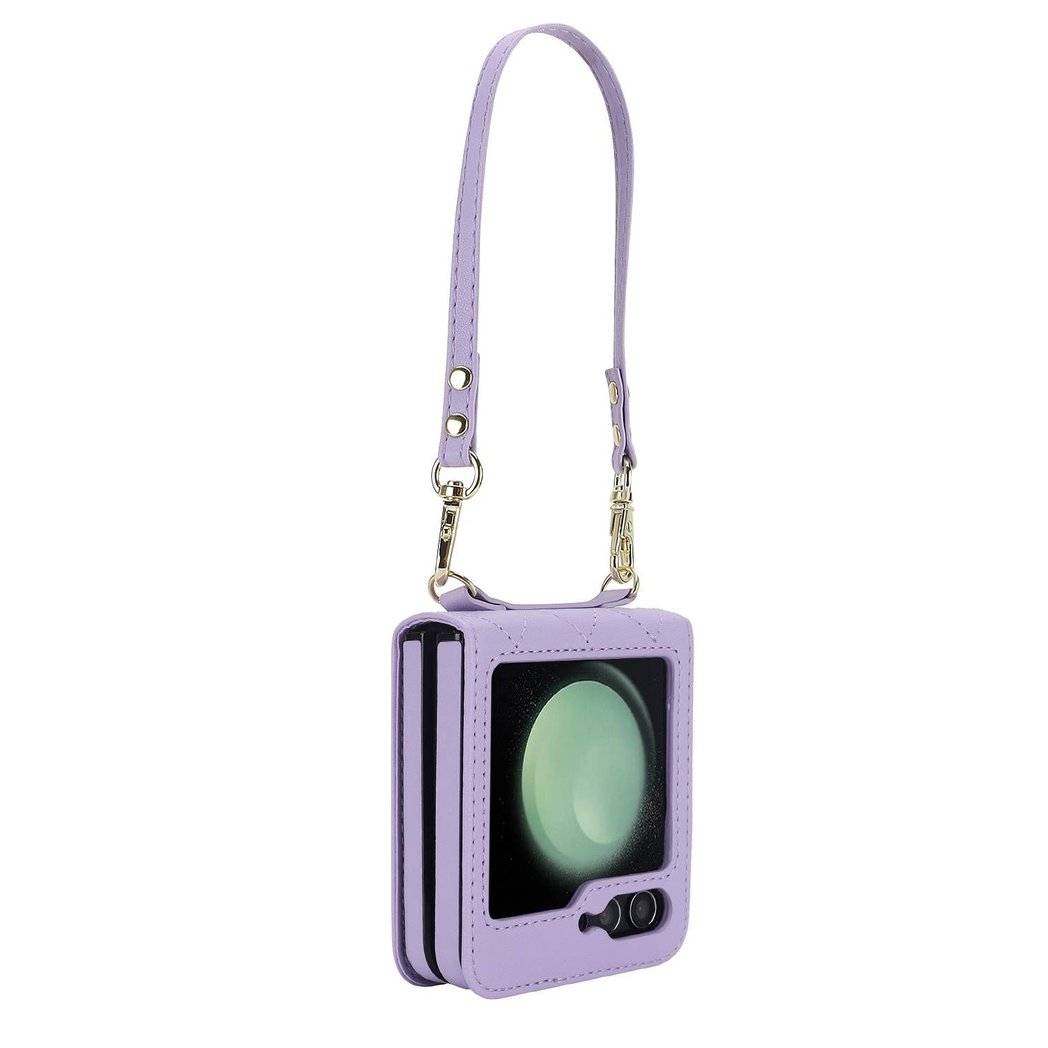 Für Samsung Galaxy Z Flip6 Design Schutz Hülle Rhombus-Textur Lila