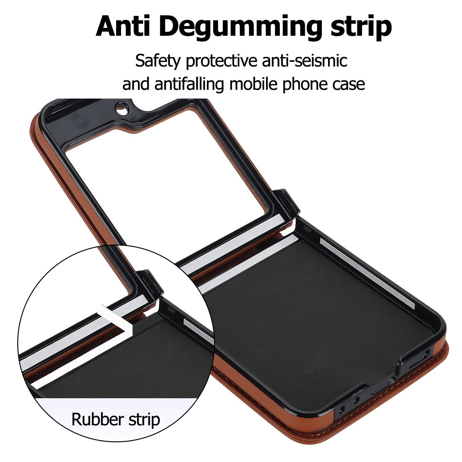 Für Samsung Galaxy Z Flip6 Design Schutz Hülle Rhombus-Textur Braun