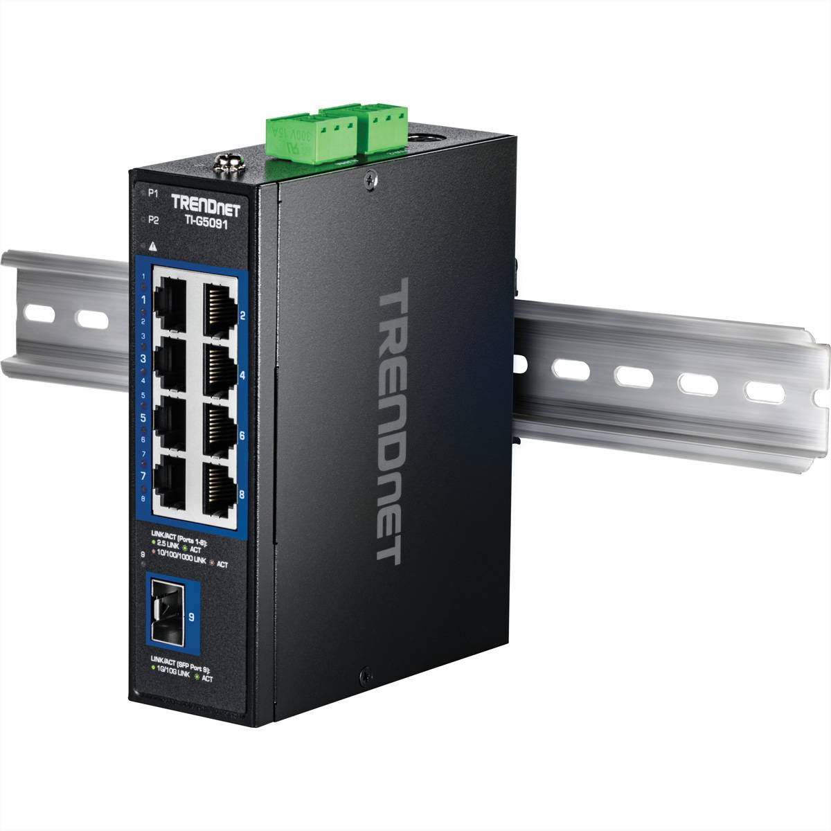 TRENDnet TI-G5091 DIN-Rail Switch 9-Port Industrial 2.5G mit 10G SFP+ Port