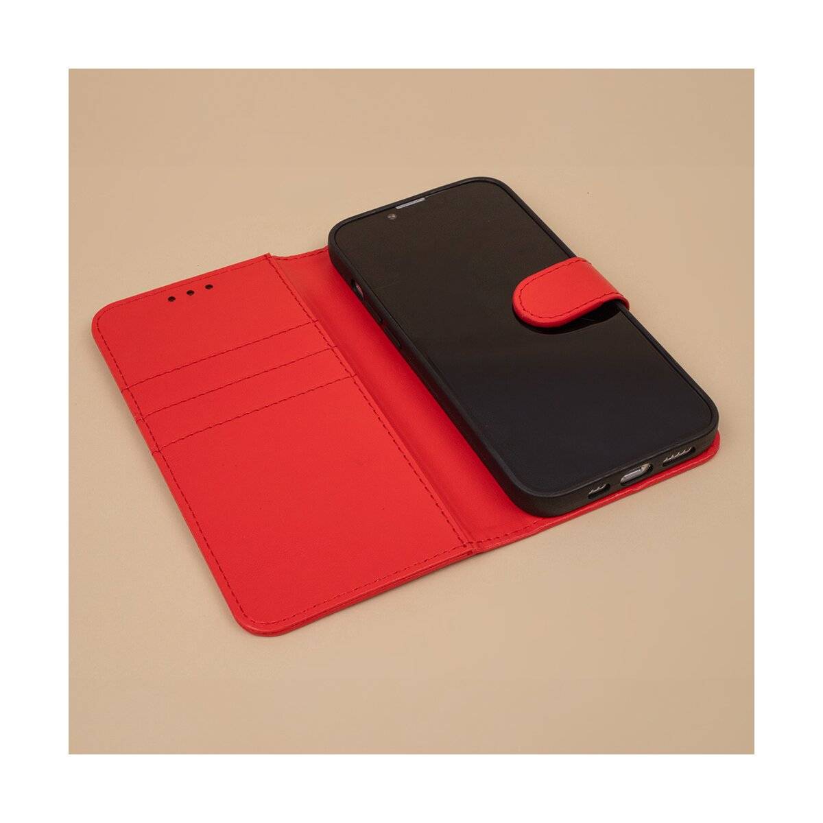 Smart Classic Magnet Hülle Standfunktion kompatibel mit iPhone 16 Pro Max Rot