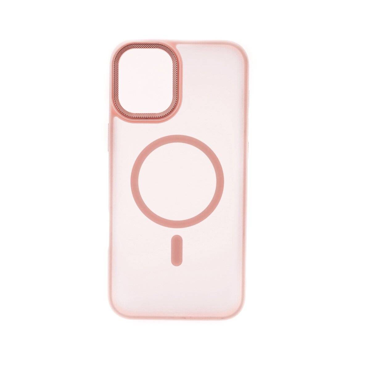 Roma Case MagSafe Matt-Transparente Hülle - Schlankes Design kompatibel mit iPhone 16 Hellrosa