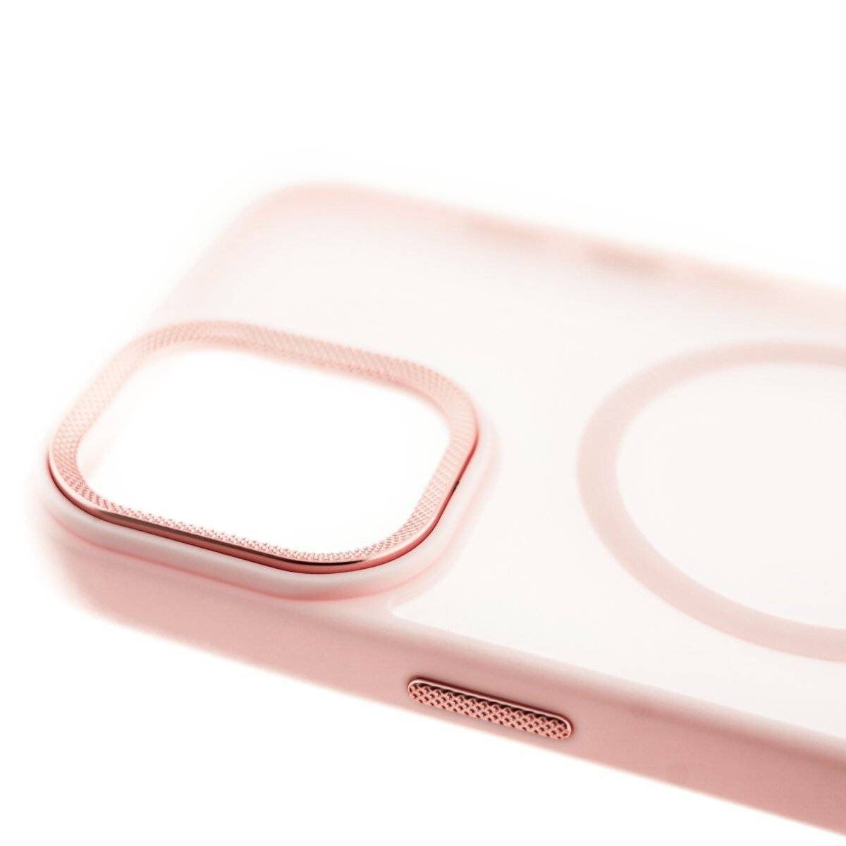 Roma Case MagSafe Matt-Transparente Hülle - Schlankes Design kompatibel mit iPhone 16 Hellrosa