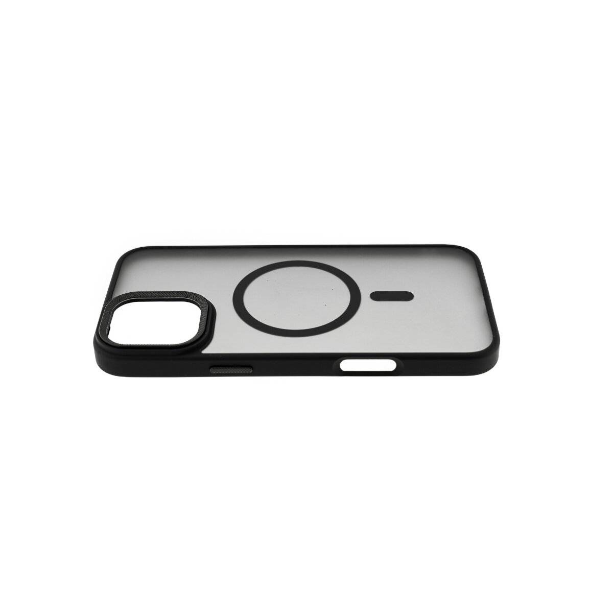 Roma Case MagSafe Matt-Transparente Hülle - Schlankes Design mit maximalem Schutz kompatibel mit iPhone 15 Schwarz