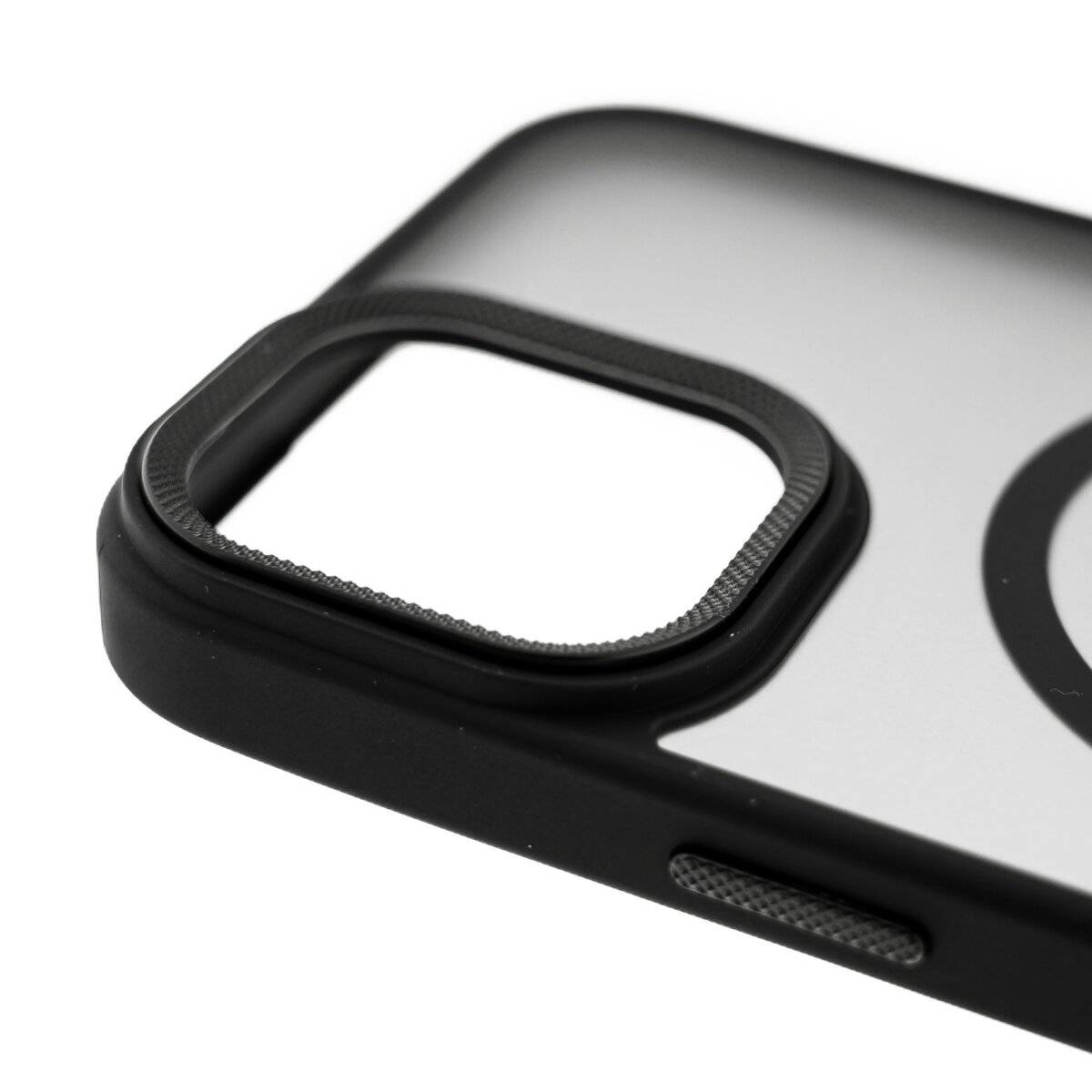 Roma Case MagSafe Matt-Transparente Hülle - Schlankes Design kompatibel mit iPhone 15 Pro Max Schwarz