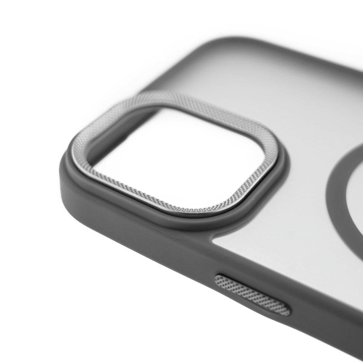 Roma Case MagSafe Matt-Transparente Hülle - Schlankes Design mit maximalem Schutz kompatibel mit iPhone 15 Pro Max Grau
