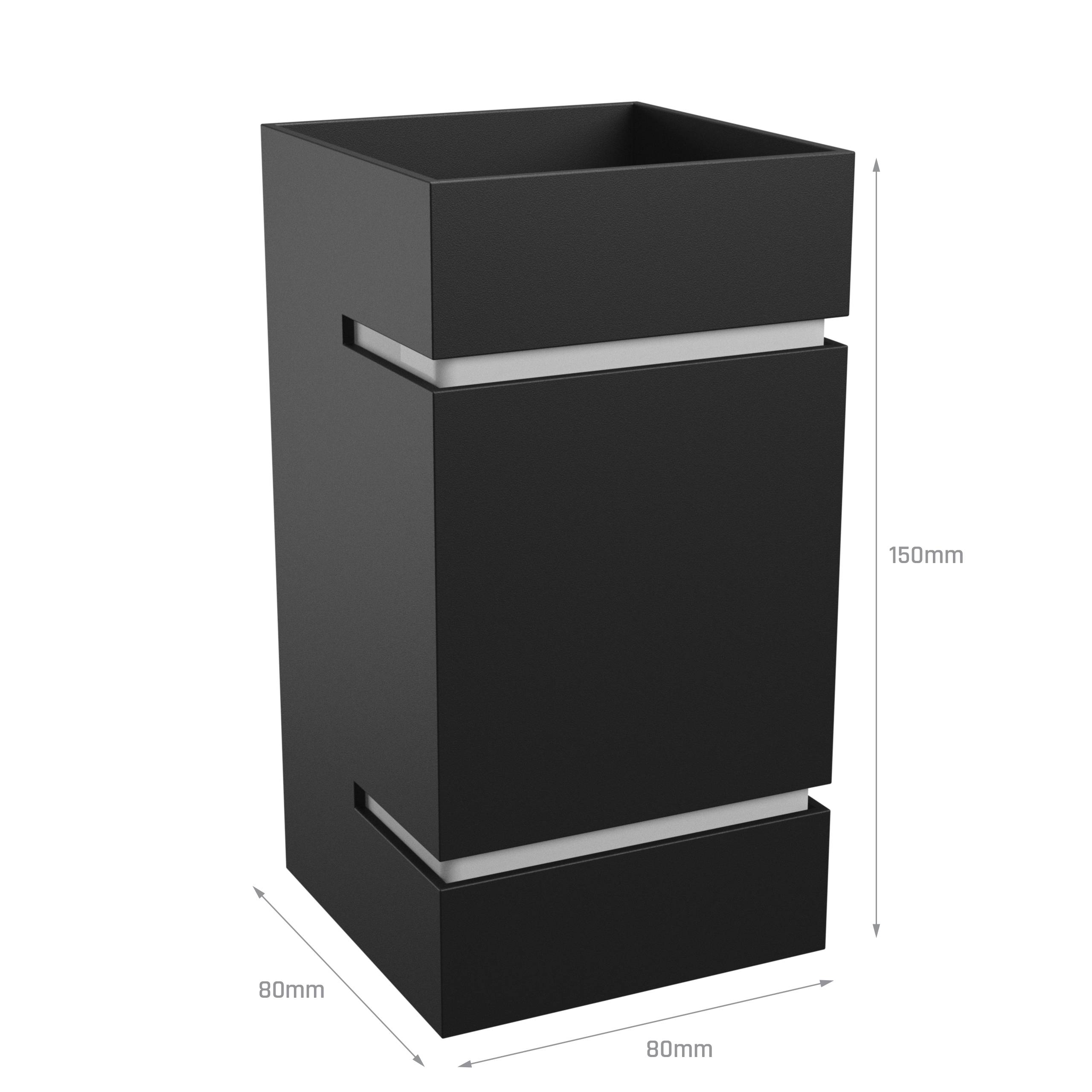 Spectrum LED Wandleuchte SQUALLA LUMO G9 IP20 Innenleuchte eckig schwarz Up & Down max. 6W