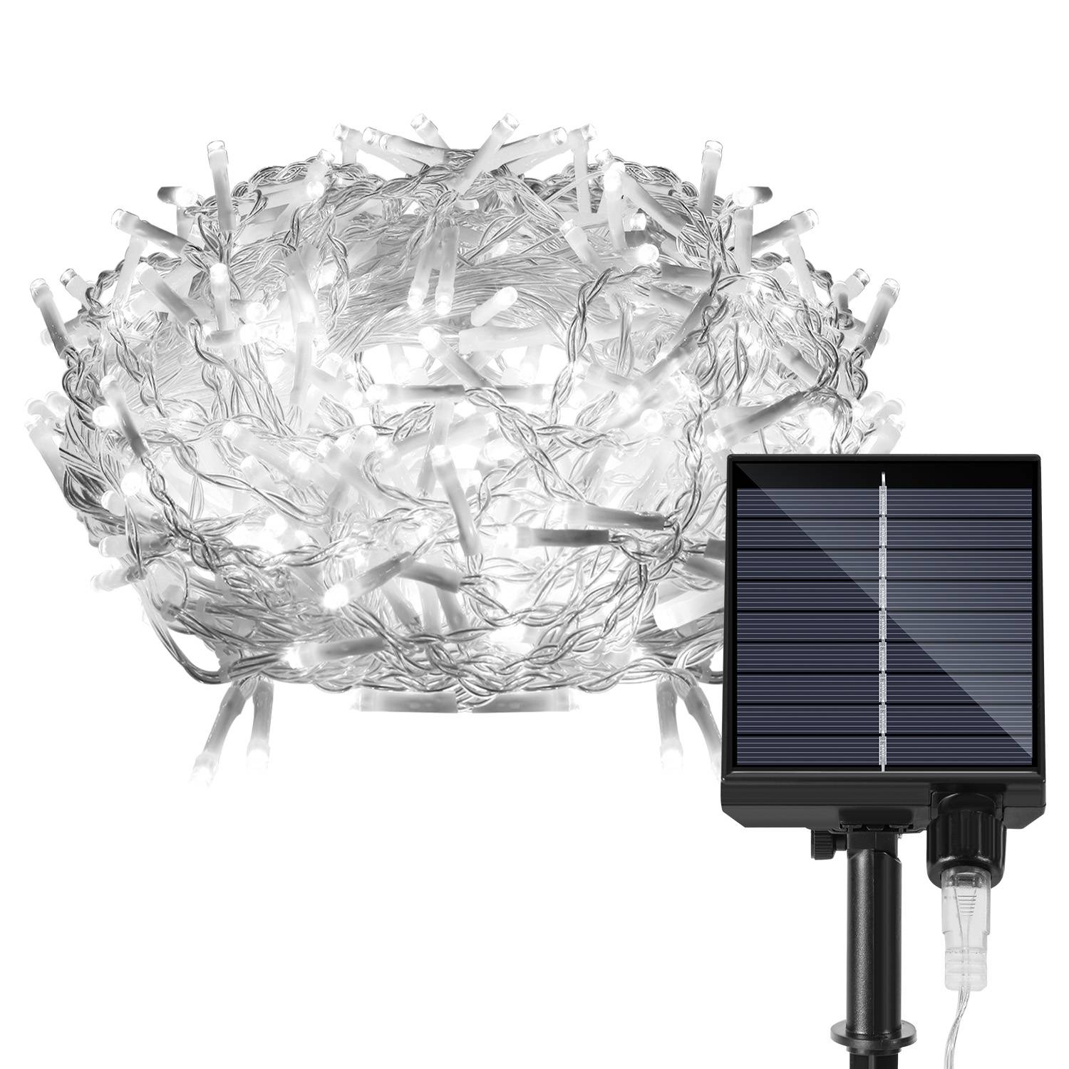 15M Solar LED Eisregen Lichterkette Außen Innen Kaltweiß Lichtervorhang 600 LEDs Eiszapfen Weihnachtsbeleuchtung 8 Modi Weihnachtsdeko Party Garten