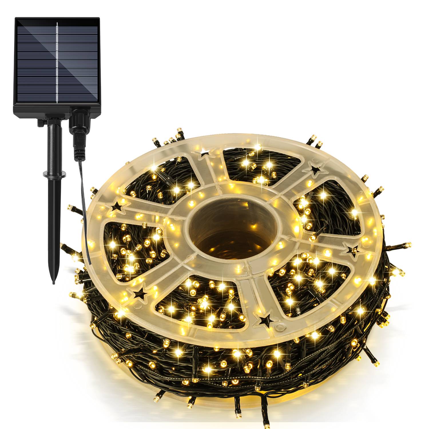 100M 100 LED Solar Lichterkette IP44 8 Modi Innen Außen WeihnachtenParty Garten Hochzeit Wasserdicht Beleuchtung Deko Warmweiß